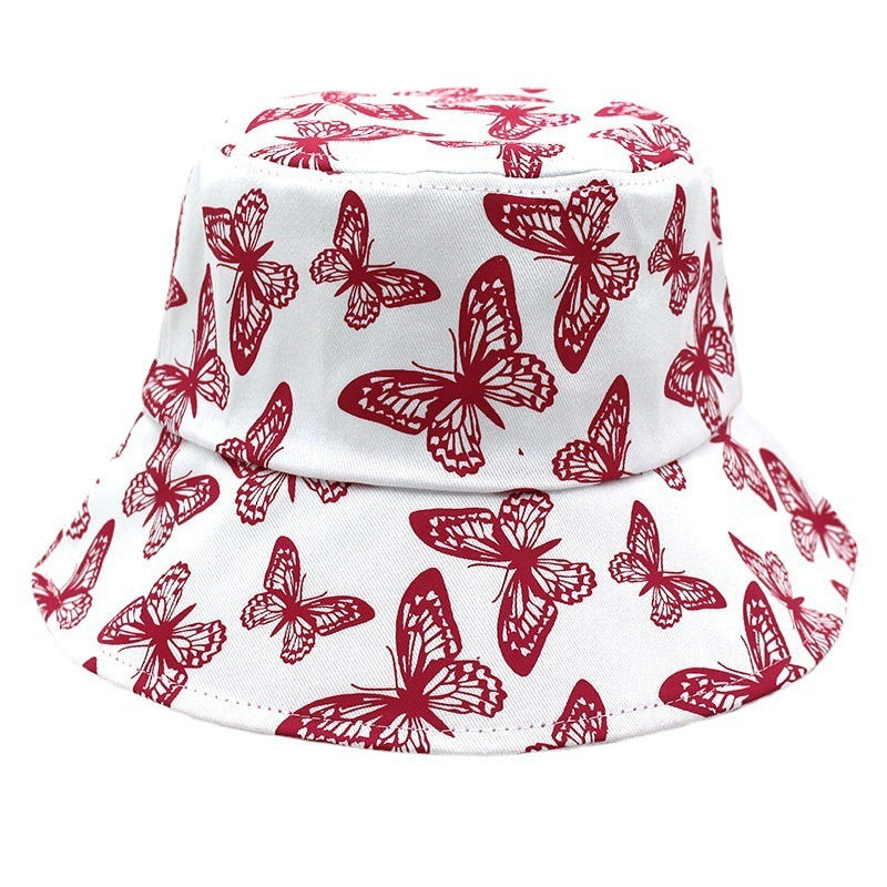 Wholesale Cotton Cute Butterfly Printed Fisherman Hats